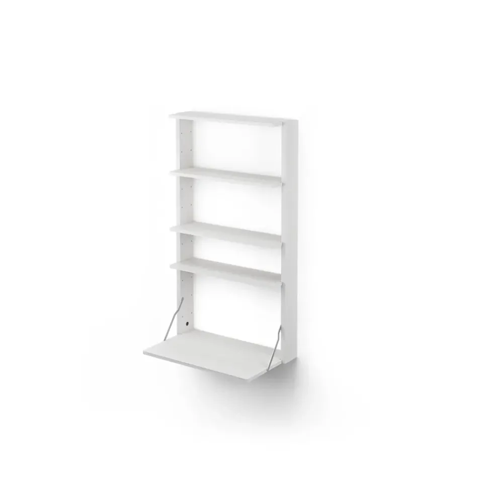 Desks^Massproductions Gridlock - M1-A4-0-D shelf with writing table, stained Ash White