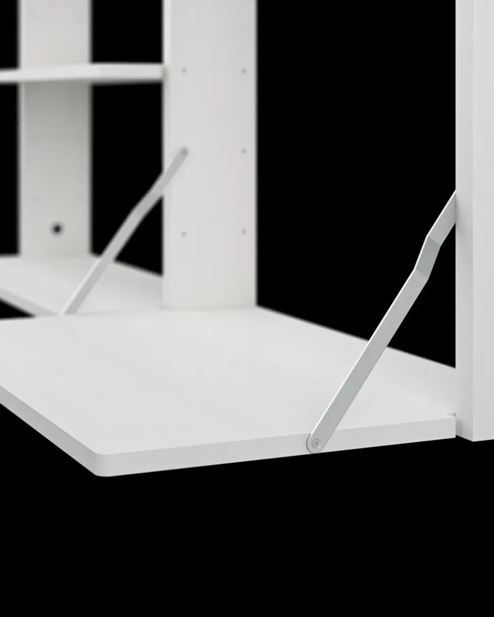 Desks^Massproductions Gridlock - M1-A4-0-D shelf with writing table, stained Ash White