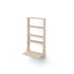 New Massproductions Gridlock - M1-A4-0-D shelf with writing table, Natural Ash Beige