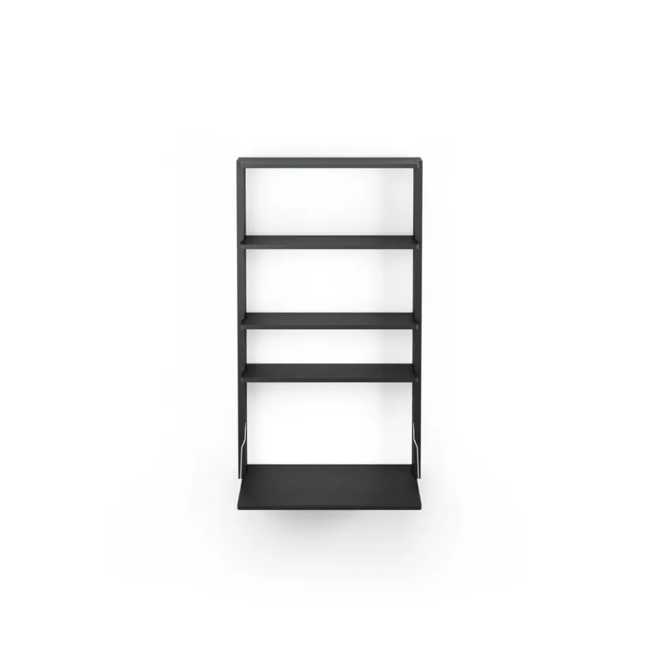 Clearance Massproductions Gridlock - M1-A4-0-D shelf with writing table, stained Ash Black