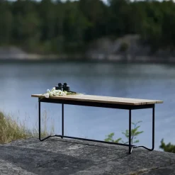 Best Skargaarden Grinda bench, Teak, black frame Brown
