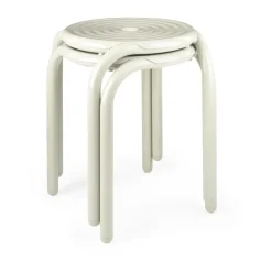 Discount Tom Dixon Groove stool 45 cm, Putty Beige