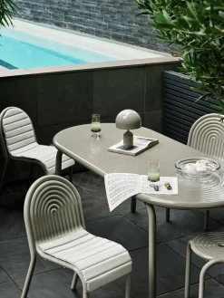 Discount Tom Dixon Groove stool 45 cm, Putty Beige