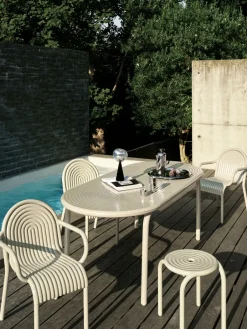 Discount Tom Dixon Groove stool 45 cm, Putty Beige