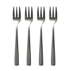 Dessert Cutlery^Aida Groovy cake fork 4-pack, stainless steel Silver-coloured