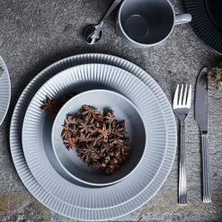 Deep Plates^Aida Groovy deep plate Ø 23 cm, Grey