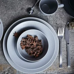 Dinner Plates^Aida Groovy plate Ø 27 cm, Grey