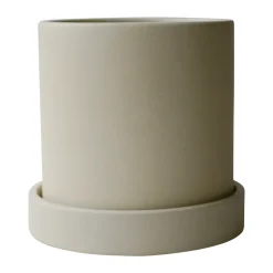 Flower Pots^DBKD Grow pot Ø10 cm with saucer, Sandy creme Beige