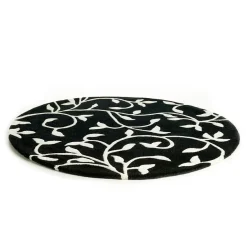 Round Rugs^Etol Design Grow rug black-white round, Ø140 cm BlackWhite