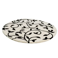 Round Rugs^Etol Design Grow rug white-black round, Ø140 cm BlackWhite