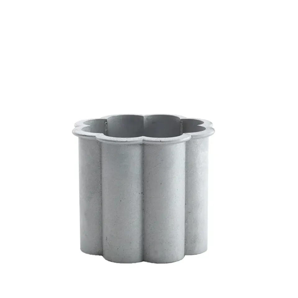 Garden Details & Accessories^Byarums bruk Gråsippa plant pot, Aluminum sand-casted, no. 1 Ø33 cm Silver-coloured