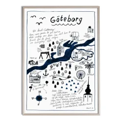 Posters^Fine Little Day Göteborg poster, 50x70 cm BlueBlackWhite