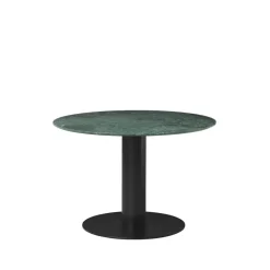 Dining Tables^GUBI 2.0 dining table, Marble . ø110. black stand Green