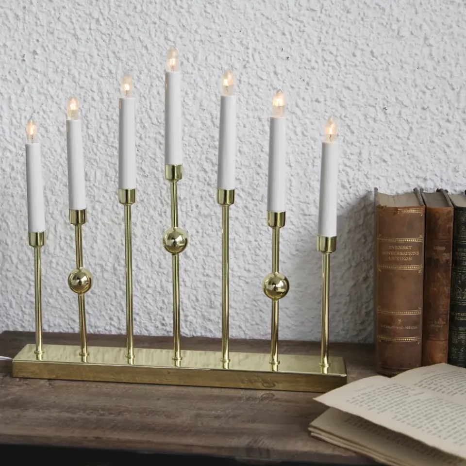 Online Star Trading Gustavo candle arch, Brass Gold-coloured