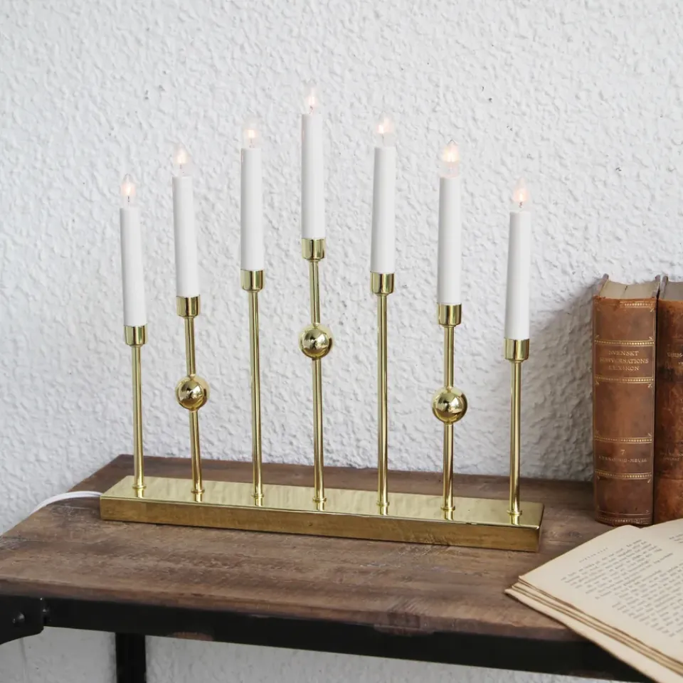 Online Star Trading Gustavo candle arch, Brass Gold-coloured