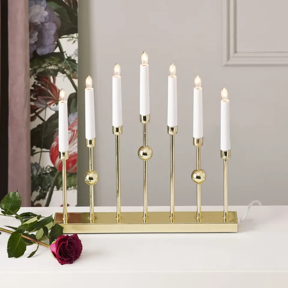 Online Star Trading Gustavo candle arch, Brass Gold-coloured