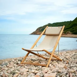 Seating^Skargaarden H55 lounge chair teak, Sunbrella Heritage Leaf Green