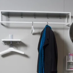 Hat Rack & Hat Shelves|Hat Rack & Hat Shelves^Scherlin Hall shelf 11, lacquer, zinc plate White