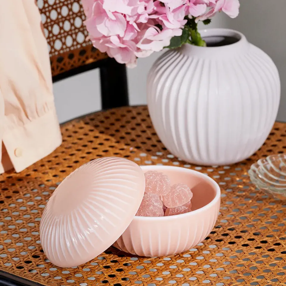Decorative Bowls^Kähler Hammershøi Bonbon jar Ø12 cm, Nude Pink