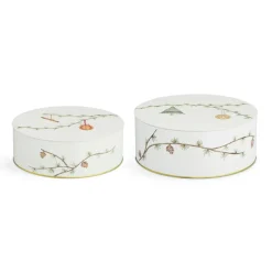 Christmas Decorations^Kähler Hammershøi Christmas storage jar 2-pack, White Multi