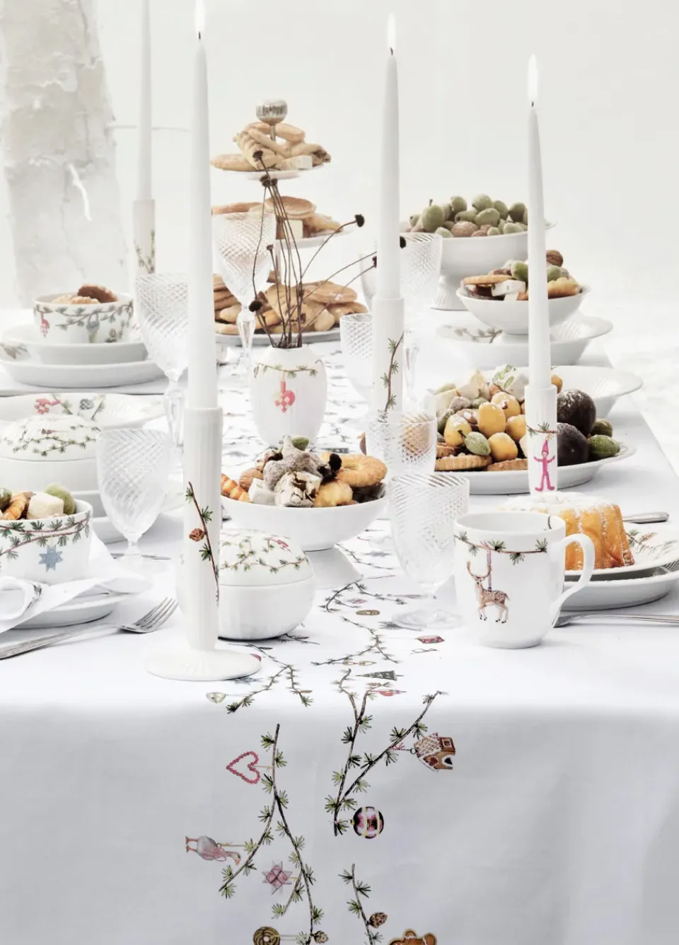 Online Kähler Hammershøi Christmas tablecloth 150x370 cm, White