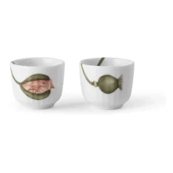 Egg Cups^Kähler Hammershøi Poppy egg cup 2-pack, -decor White