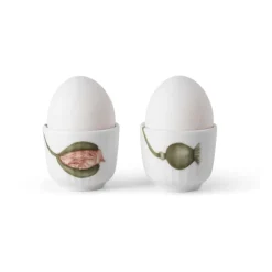 Egg Cups^Kähler Hammershøi Poppy egg cup 2-pack, -decor White
