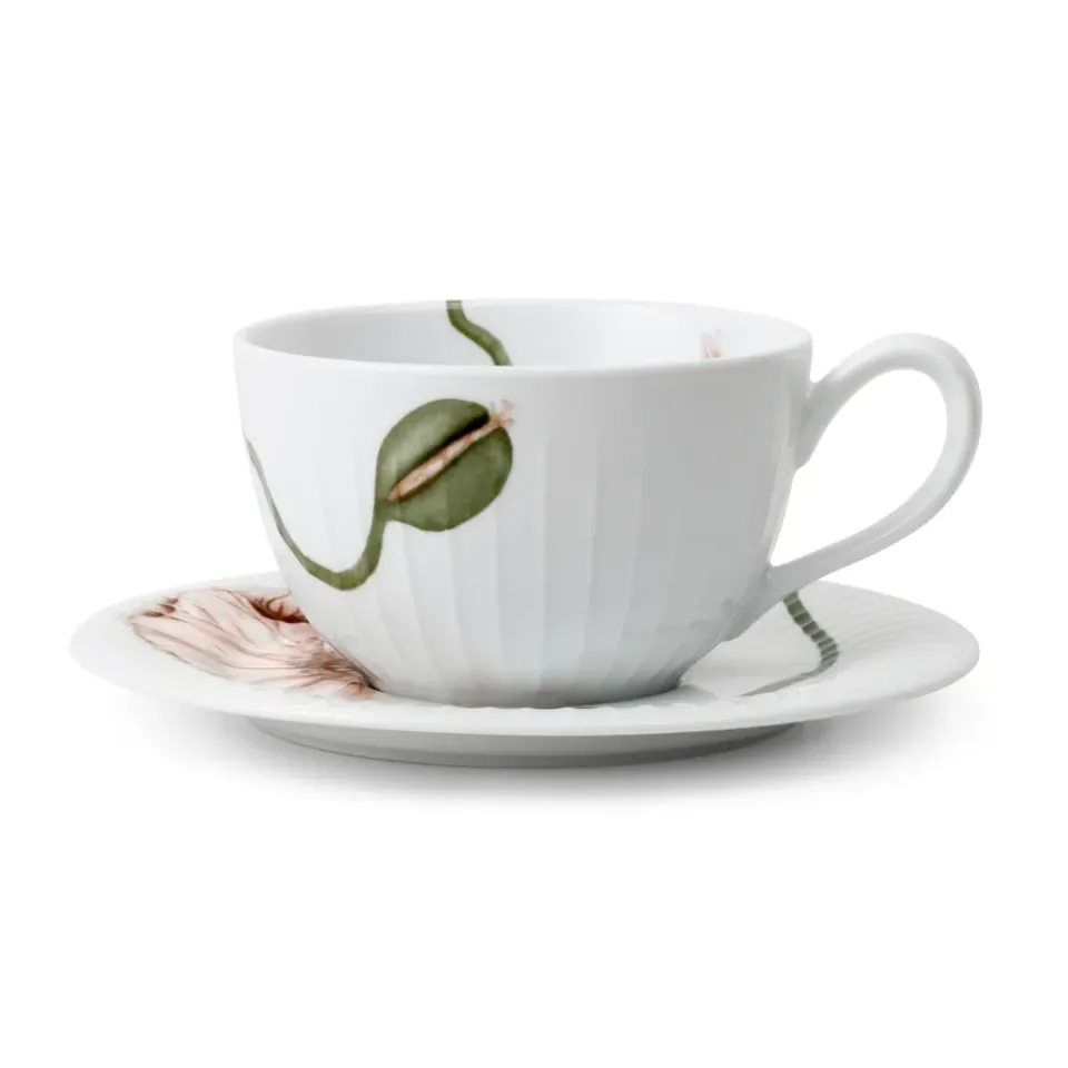Teacups^Kähler Hammershøi Poppy teacup with saucer 38 cl, White