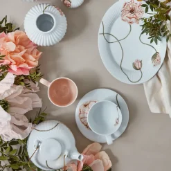 Teacups^Kähler Hammershøi Poppy teacup with saucer 38 cl, White