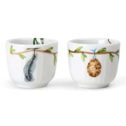 Egg Cups^Kähler Hammershøi Spring egg cup Ø5 cm 2-pack, White