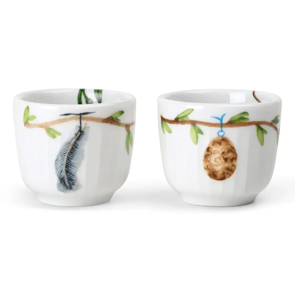 Egg Cups^Kähler Hammershøi Spring egg cup Ø5 cm 2-pack, White