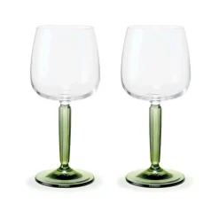 Outlet Kähler Hammershøi white wine glass 35 cl 2-pack, Clear- Green