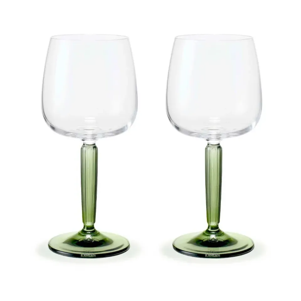 Outlet Kähler Hammershøi white wine glass 35 cl 2-pack, Clear- Green