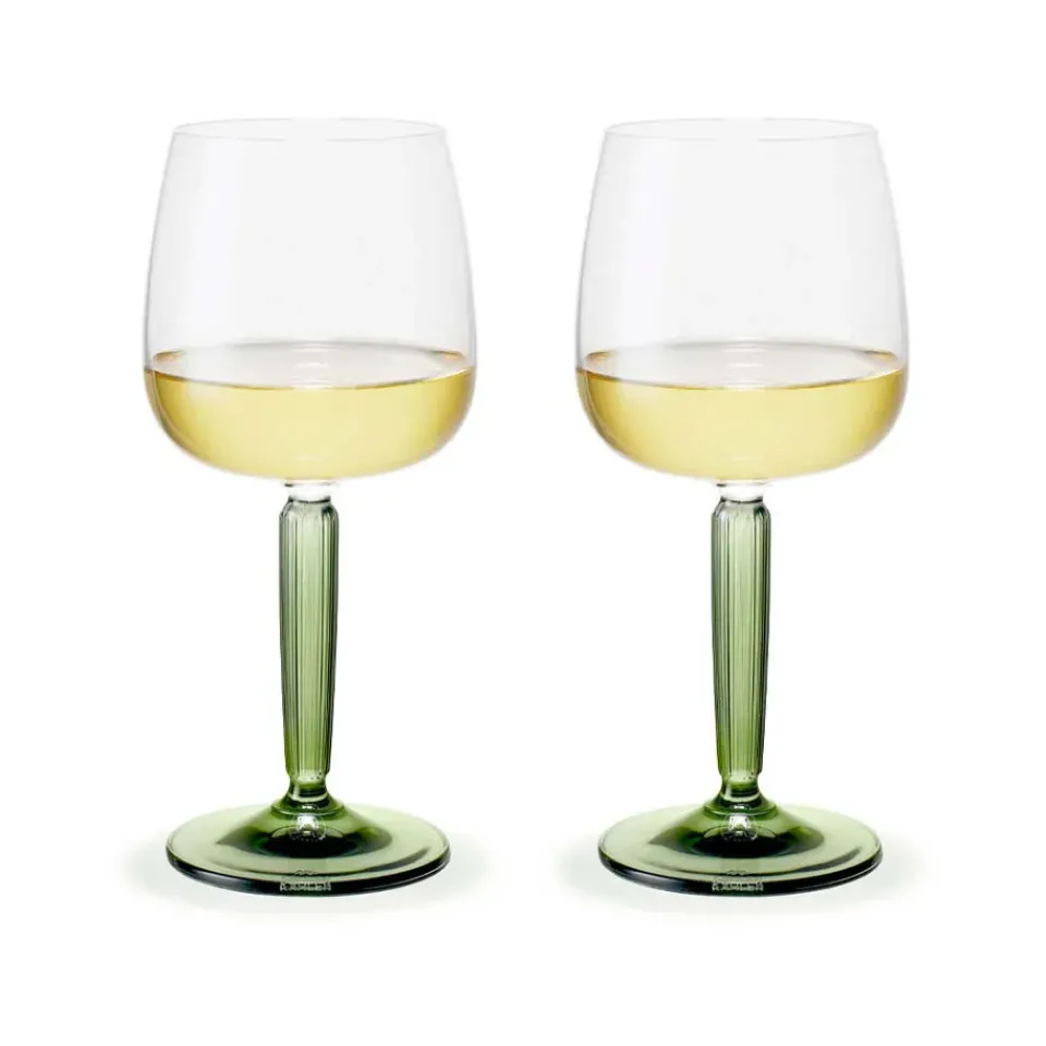 Outlet Kähler Hammershøi white wine glass 35 cl 2-pack, Clear- Green