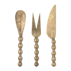 Cheese Knives|Serving Utensils^Bloomingville Haolin cheese knives, 3-piece, Brass Gold-coloured