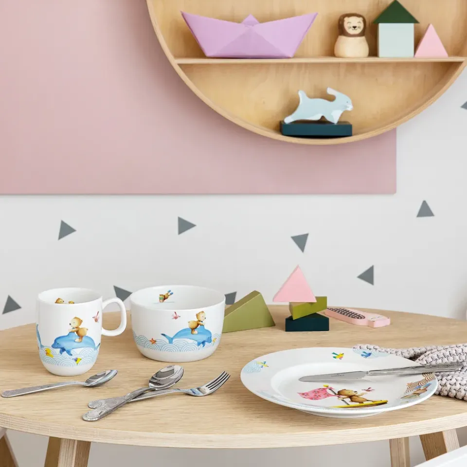 Outlet Villeroy & Boch Happy as a Bear children's dinnerware and cutlery, 7 pieces Multi