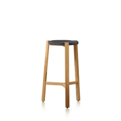 Bar Stools^A2 Happy Barstool low, , oak legs Grey