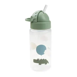 Sale Done by deer Happy Clouds bottle with straw, Green