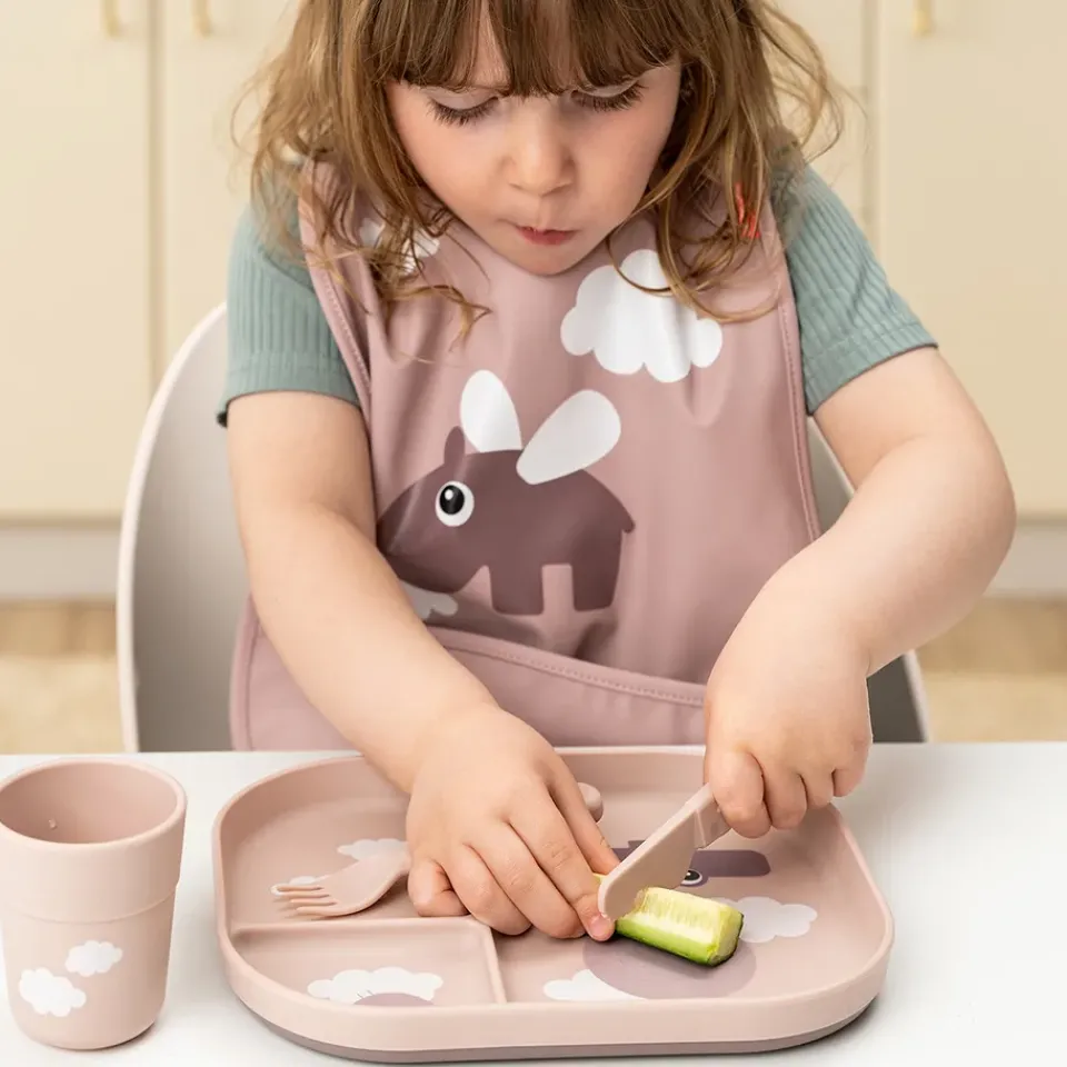 Children's Tableware|Dinner Plates^Done by deer Happy Clouds foodie children's plate 18x22 cm, Powder Beige