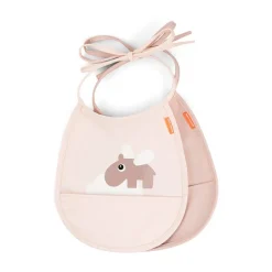 Online Done by deer Happy Clouds Tiny bib 2-pack, Powder Beige