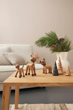 Wooden Figures^Spring Copenhagen Happy dog decoration, Oak Brown