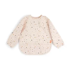 Bibs^Done by deer Happy Dots bib with sleeves, Powder Beige