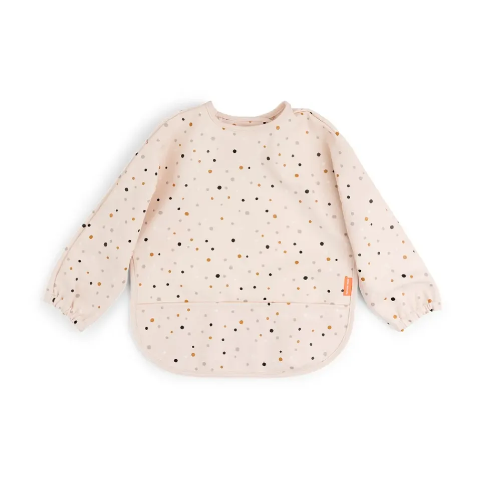 Bibs^Done by deer Happy Dots bib with sleeves, Powder Beige