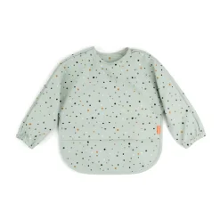 Clearance Done by deer Happy Dots bib with sleeves, Green
