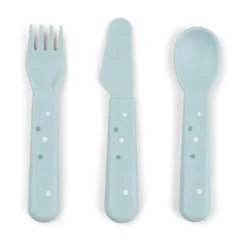 Best Done by deer Happy Dots foodie cutlery set 3 pieces, Blue