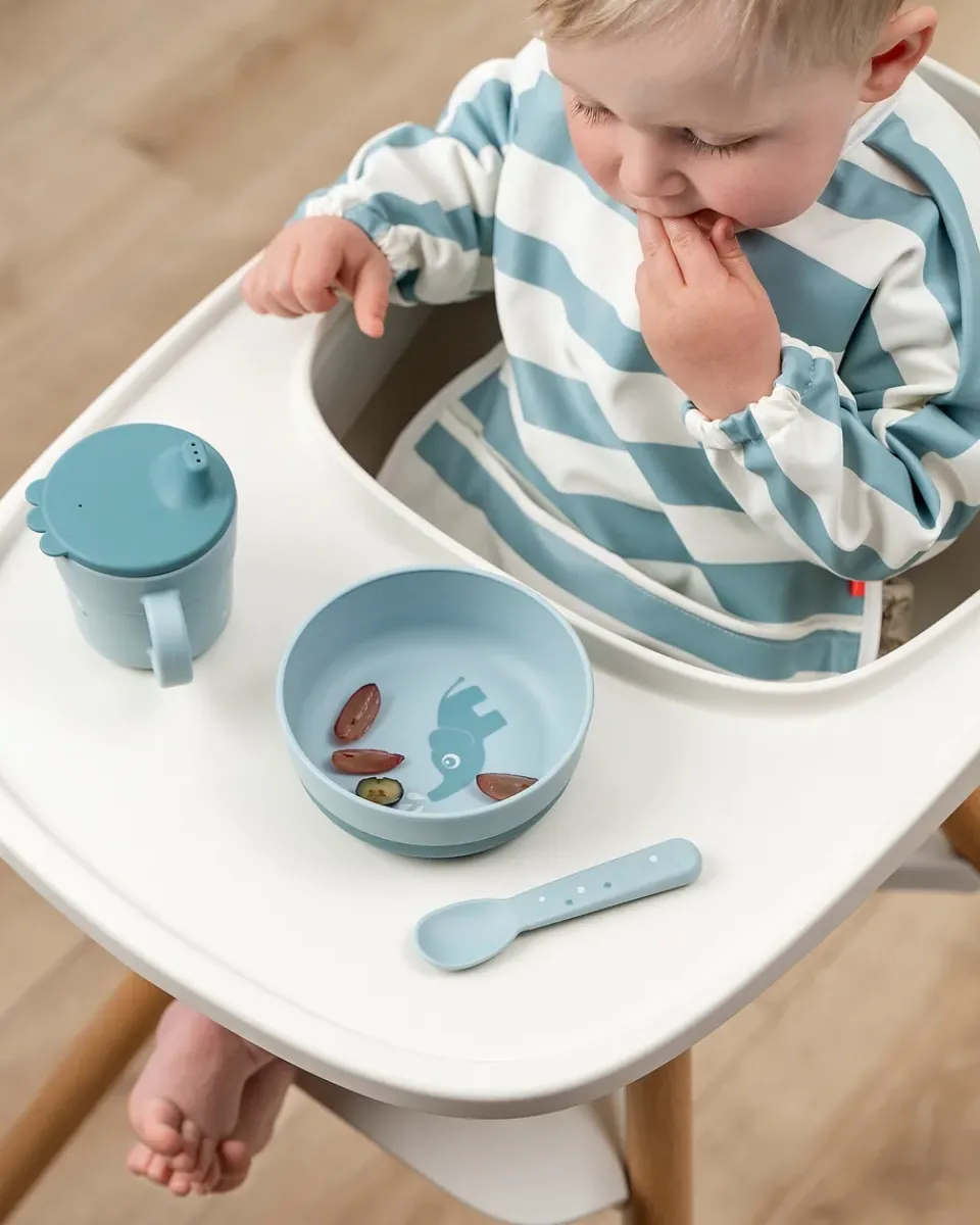 Best Done by deer Happy Dots foodie cutlery set 3 pieces, Blue