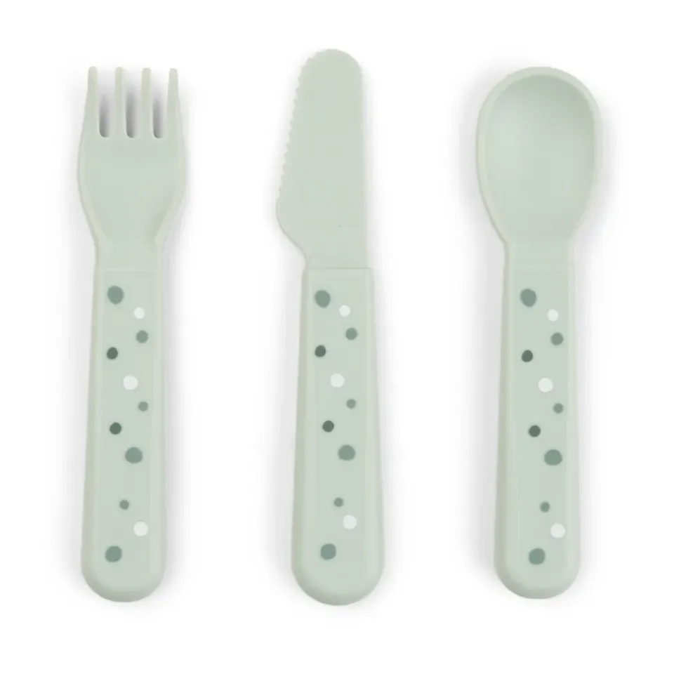 Online Done by deer Happy Dots foodie cutlery set 3 pieces, Green
