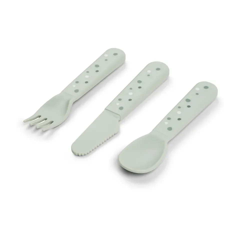 Online Done by deer Happy Dots foodie cutlery set 3 pieces, Green