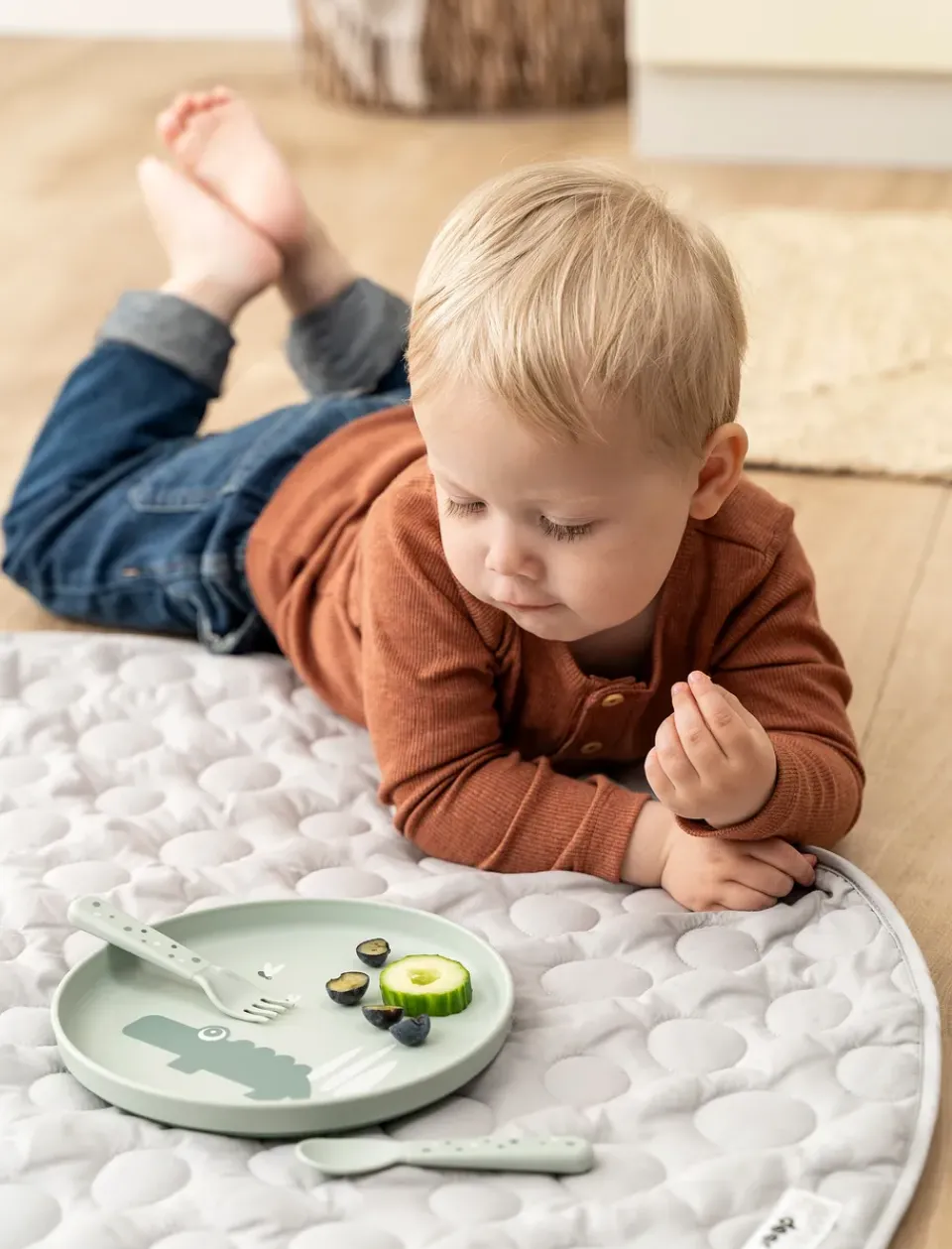 Online Done by deer Happy Dots foodie cutlery set 3 pieces, Green