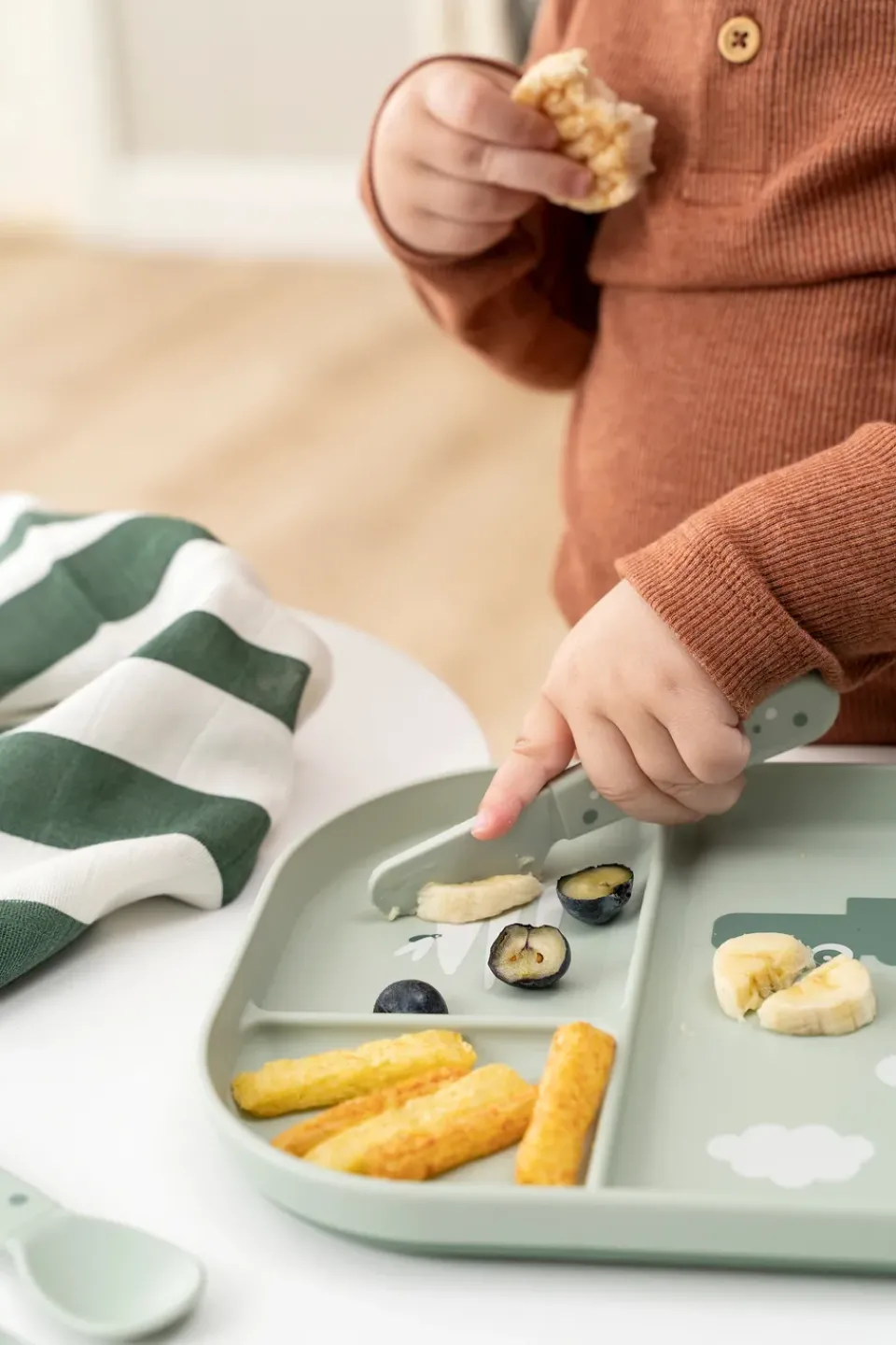Online Done by deer Happy Dots foodie cutlery set 3 pieces, Green